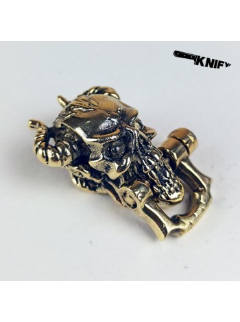 Застібка для браслета "Череп з рогами", латунь