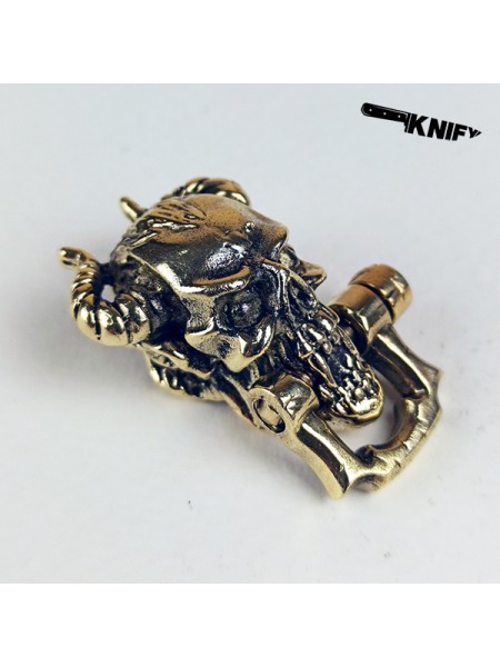 Застібка для браслета "Череп з рогами", латунь
