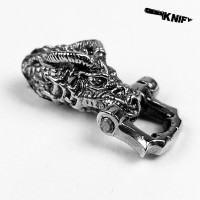 Застібка для браслета "Дракон", біла бронза