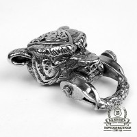 Застібка для браслета "Ведмідь", біла бронза