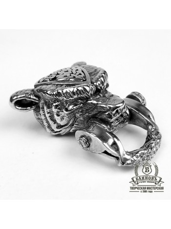 Застібка для браслета "Ведмідь", біла бронза