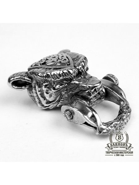 Застібка для браслета "Ведмідь", біла бронза