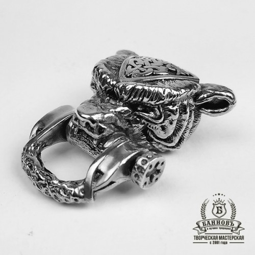 Застібка для браслета "Ведмідь", біла бронза