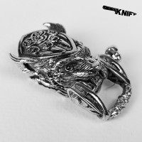 Застібка для браслета "Рись", біла бронза