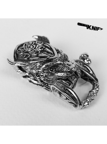 Застібка для браслета "Рись", біла бронза