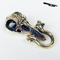 Застібка для браслета "Ворон, череп", латунь