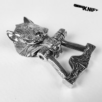 Застібка для браслета "Вовк", біла бронза