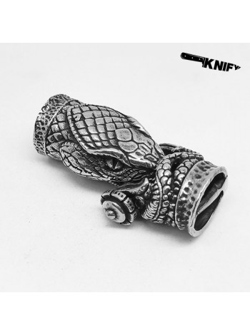 Застібка для браслета "Змея", біла бронза