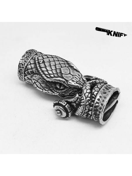 Застібка для браслета "Змея", біла бронза