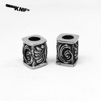 Темлячная бусина (ТБ-105) "Завитки", белая бронза