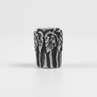 Темлячная бусина (ТБ-39) "Березки", белая бронза