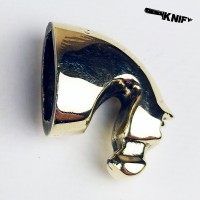 Тыльник для финки (ТФ-10) "Конь", латунь