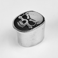 Тыльник для финки (ТФ-7/ЧЕРЕП) белая бронза