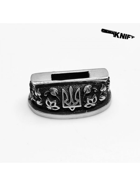 Гарда (Г-58) "Тризуб" оковка, біла бронза