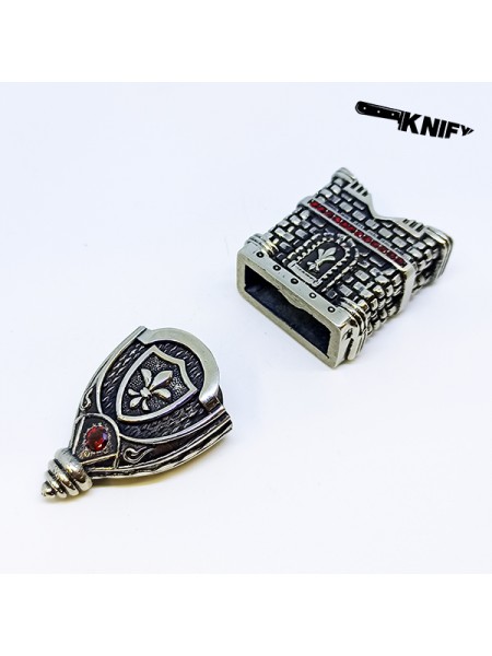 Комплект для ножен "Монарх" (белая бронза + рубин) ПОД ЗАКАЗ