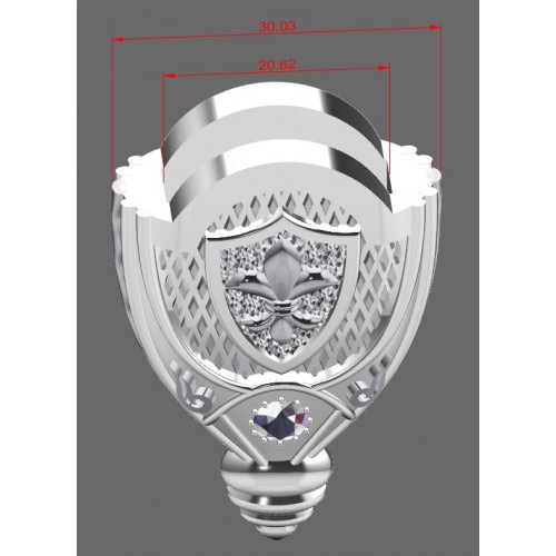 Комплект для ножен "Монарх" (белая бронза + рубин) ПОД ЗАКАЗ