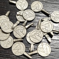 Накладка "монетка" №2, біла бронза