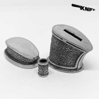 Ножевая пара №107-1 + бусина, белая бронза