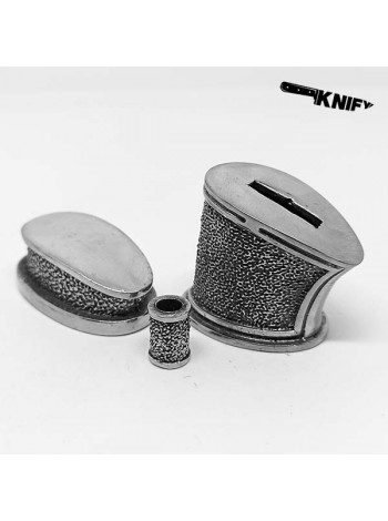 Ножевая пара №107-1 + бусина, белая бронза