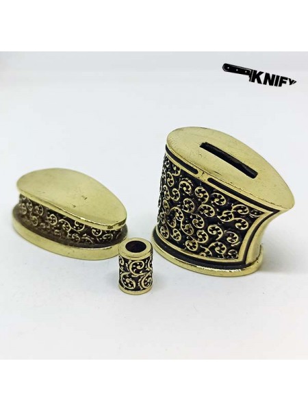 Ножевая пара №107 + бусина, латунь