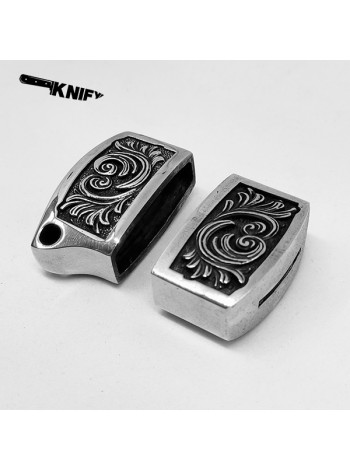 Ножевая пара №108 "Завитки", белая бронза