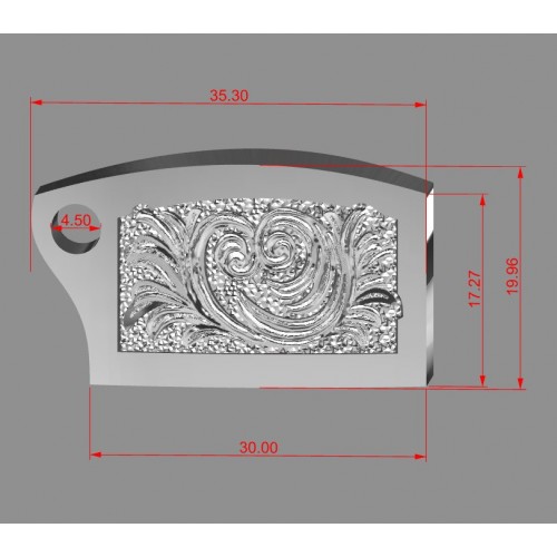 Ножевая пара №108 "Завитки" + ножны + бусина, латунь