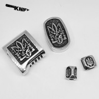 Ножова пара "Патріот" + намистина, №1, біла бронза