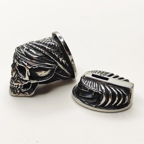 Ножова пара "Череп-2" №118, біла бронза