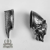 Ножевая пара №20-1 "Медведь" + "Шерсть", белая бронза