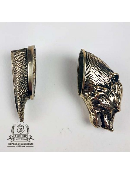 Ножевая пара №20-1 "Медведь" + "Шерсть", латунь