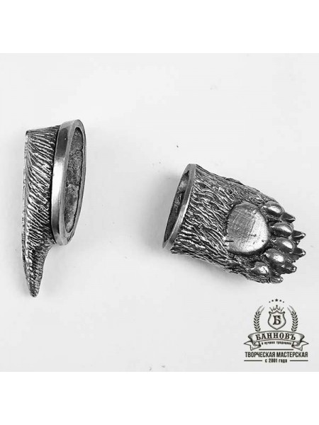 Ножевая пара №20-2 "Лапа" + "Шерсть", белая бронза