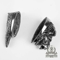 Ножевая пара №20-3 "Лев" + "Шерсть", белая бронза