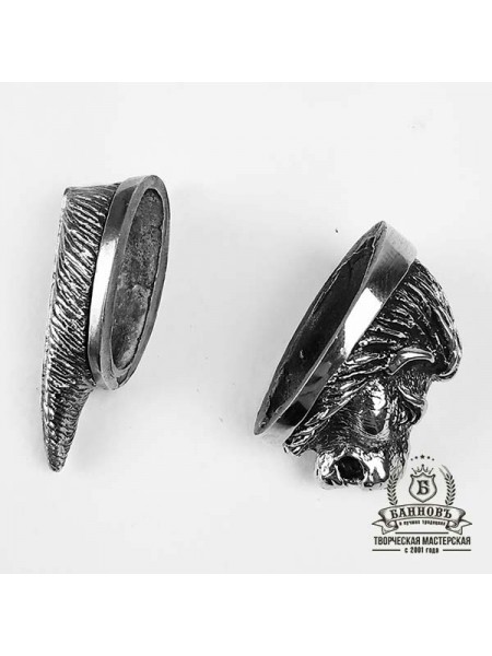 Ножевая пара №20-3 "Лев" + "Шерсть", белая бронза