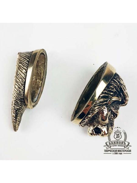 Ножевая пара №20-3 "Лев" + "Шерсть", латунь