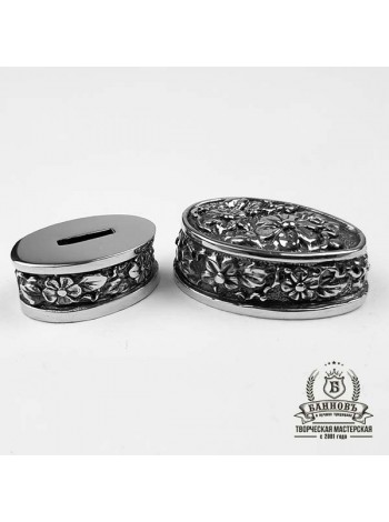 Ножевая пара №24 "Цветочная", белая бронза