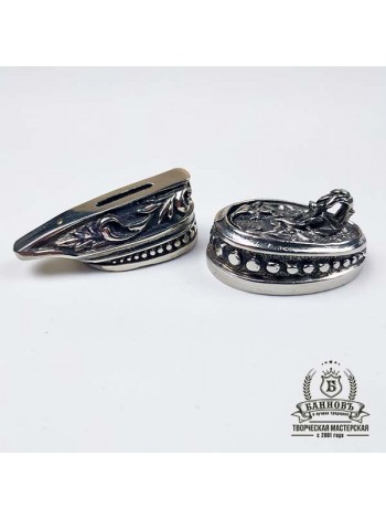 Ножевая пара №25 "Шарики", белая бронза