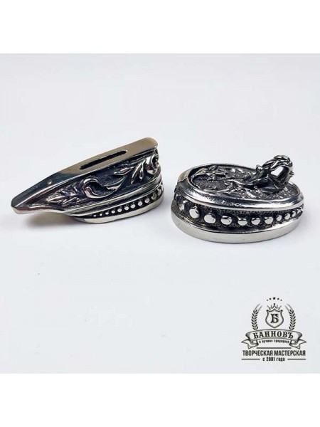 Ножевая пара №25 "Шарики", белая бронза