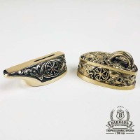 Ножевая пара №2 "Солнцеворот" с упором, латунь