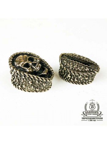 Ножевая пара №31 "Череп" с точками", бронза