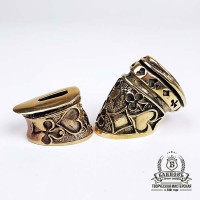 Ножевая пара №37 "Карты" малая гарда, бронза