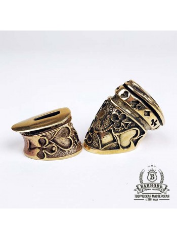 Ножевая пара №37 "Карты" малая гарда, бронза