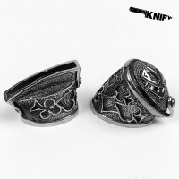 Ножевая пара №38-1 "Карты" новые, большая гарда, нейзильбер