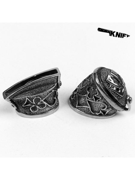 Ножевая пара №38-1 "Карты" новые, большая гарда, нейзильбер