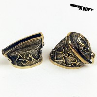 Ножевая пара №38-1 "Карты" новые, большая гарда, бронза