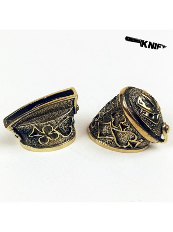 Ножевая пара №38-1 "Карты" новые, большая гарда, бронза