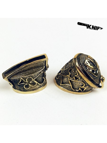 Ножевая пара №38-1 "Карты" новые, большая гарда, бронза