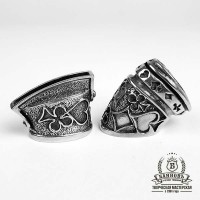 Ножевая пара №38 "Карты" большая гарда, нейзильбер