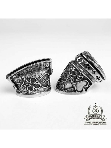 Ножевая пара №38 "Карты" большая гарда, нейзильбер