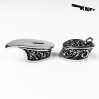 Ножевая пара №43 "Завитки" с упором, нейзильбер