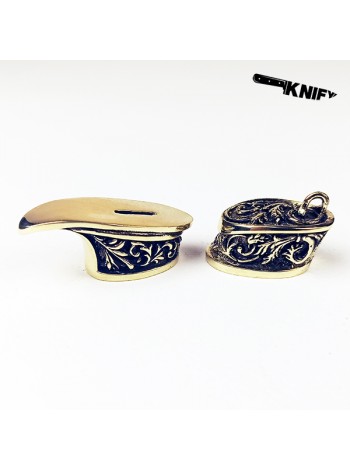 Ножевая пара №43 "Завитки" с упором, бронза